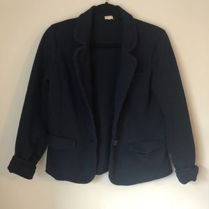 J. Crew Navy Cotton Stretch Blazer Size S
